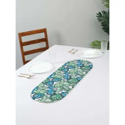 HOSTA HOMES Green & Blue Cotton 4-Seater Digitally Printed Centre Table Runner-picture-14