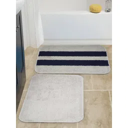 HOSTA HOMES Grey Pack Of 2 Microfibre Antiskid Door Mat-picture-30