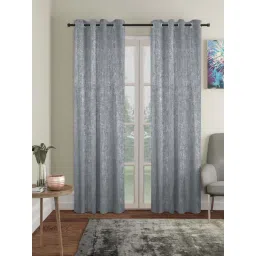 Hosta Homes Grey Polyester Long Door Curtains-picture-30