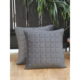 HOSTA HOMES Grey Set of 2 Embroidered Velvet Square Cushion Covers-picture-35