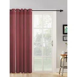 HOSTA HOMES Maroon Striped Long Door Curtain-picture-41
