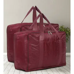 hosta homes Maroon Under Bed Storage Cloth Organizers Pack Of 2-picture-13