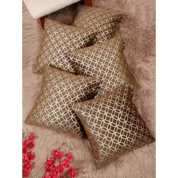 Hosta Homes Multicolor Velvet Abstract Soft Cushion Covers - Set of 5-picture-25