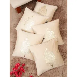 Hosta Homes Multicolor Velvet Abstract Soft Cushion Covers - Set of 5-picture-19