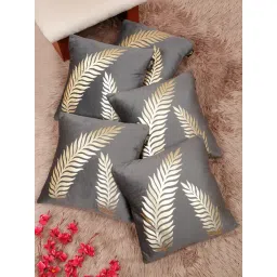 Hosta Homes Multicolor Velvet Abstract Soft Cushion Covers - Set of 5-picture-12