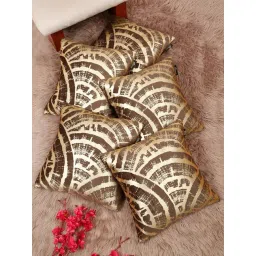 Hosta Homes Multicolor Velvet Abstract Soft Cushion Covers - Set of 5-picture-19