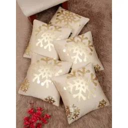 Hosta Homes Multicolor Velvet Abstract Soft Cushion Covers - Set of 5-picture-10