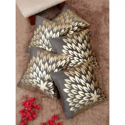 Hosta Homes Multicolor Velvet Abstract Soft Cushion Covers - Set of 5-picture-26