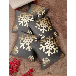 Hosta Homes Multicolor Velvet Abstract Soft Cushion Covers - Set of 5-picture-25