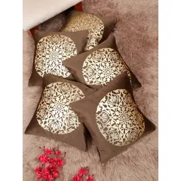 Hosta Homes Multicolor Velvet Abstract Soft Cushion Covers - Set of 5-picture-22