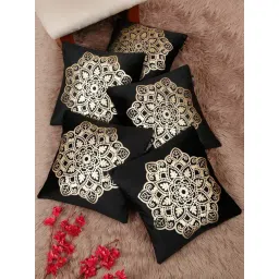 Hosta Homes Multicolor Velvet Abstract Soft Cushion Covers - Set of 5-picture-33