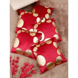 Hosta Homes Multicolor Velvet Abstract Soft Cushion Covers - Set of 5-picture-12