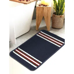 HOSTA HOMES Navy Blue & White Water Absorbent Bath Rug-picture-24