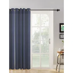HOSTA HOMES Navy Blue Geometric Long Door Curtain-picture-15