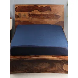 HOSTA HOMES Navy Blue Solid Pure Cotton Dustproof Mattress Protector-picture-28