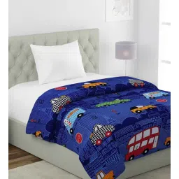 hosta homes Navy Blue Transport Print Cotton 210 Reversible Single Bed Comforter-picture-12