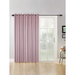 Hosta Homes Pink Polyester 8 ft Blackout Door Curtain - Set of 2-picture-41