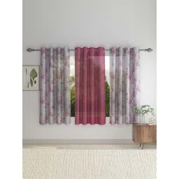 HOSTA HOMES Polyester 5 ft Window Curtain - Set of 3-picture-25