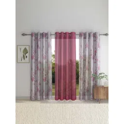 HOSTA HOMES Polyester 7 ft Door Curtain - Set of 3-picture-23
