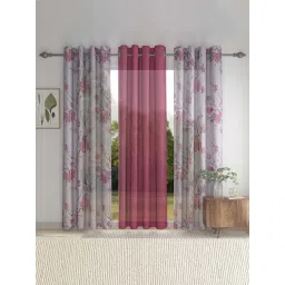 HOSTA HOMES Polyester 9 ft Long Door Curtain - Set of 3-picture-43