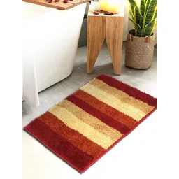 HOSTA HOMES Red & Beige Anti-Skid Cotton Bath Rug-picture-26