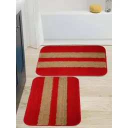 HOSTA HOMES Red & Beige Polyester Door Mats - Set of 2-picture-26