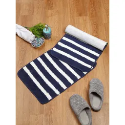 HOSTA HOMES Set Of 2 Navy Blue Striped Anti-Skid Doormats-picture-32