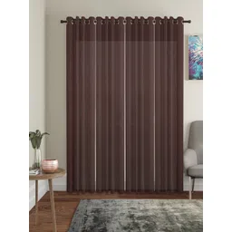 HOSTA HOMES Set of 4 Brown Striped Door Curtain-picture-25