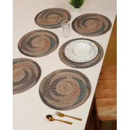 hosta homes Set of 6 Crochet Round-Shaped Placemats-picture-47