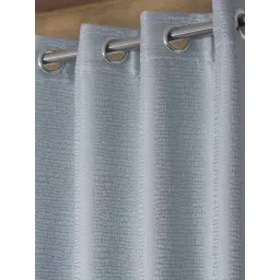 Hosta Homes Silver Polyester 9 ft Blackout Long Door Curtain - Set of 2 image 2