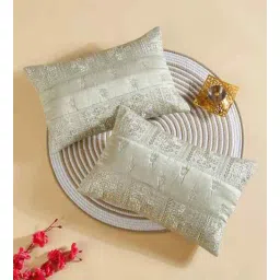 hosta homes Silver Polyester Abstract 12X18 Inches Cushion Covers (Pack of 2)-picture-11