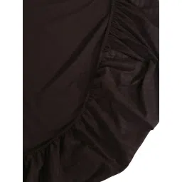 Hosta Homes Stripes Brown 280 TC Poly Satin Fitted King Bed Sheet with 2 Pillow Covers image 3