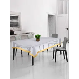 HOSTA HOMES Transparent & Gold-Toned  Lace 4-Seater Table Cover-picture-30