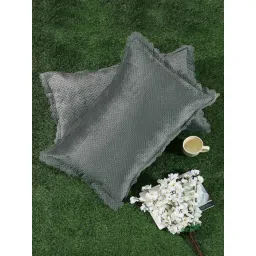 Hosta Homes Velvet Fabric Laser Cut Pillow Cover Pack Of 2 By Hosta Homes-picture-13