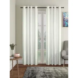 HOSTA HOMES White Polyester Long Door Blackout Curtain - Set of 2-picture-48
