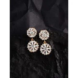 HOT AND BOLD Gold-Toned & Silver-Toned  Gold-Plated Circular Drop Earrings-picture-16