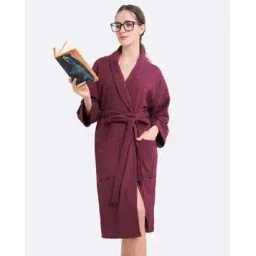 hot gown Women Bathrobe with Waist Tie-Up-picture-17