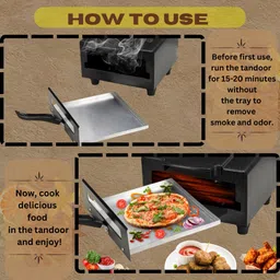 hot grill Mini Pizza Maker Oven | 1500W | Compact & Efficient Cooking Appliance for Home Electric Tandoor image 4