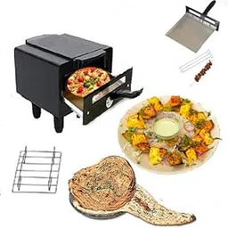 hotberg Hot Berg Micro Smart Looking Home and Kitchen Electric 1500W Tandoor and Barbeque Grill Combo (Black)-picture-10