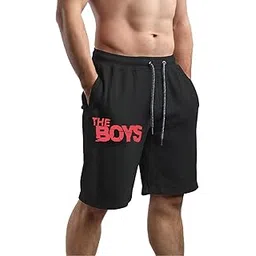 hotfits Men Black Cotton Regular Shorts for All Season- Running, Gym, Workout, Yoga Shorts -Boys Printed-picture-23