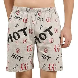 hotfits Men Grey Cotton Basic Shorts- hot-picture-23