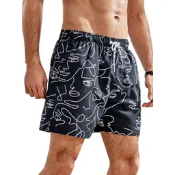 Hotfits Men Printed Regular Fit Mid-Rise Cotton Shorts-picture-39