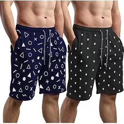 hotfits Stylish Men Multicolored Cotton Shorts-Pack of 2-picture-21
