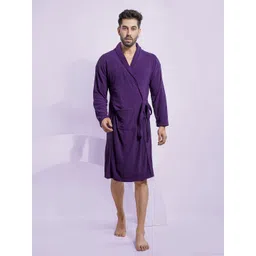 HotGown Purple Bath Robe With  Front Pockets-picture-26