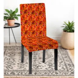 hotkei Orange Polycotton Printed 14x18 Inches Chair Covers (2 pieces)-picture-24