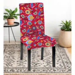 hotkei Red Polycotton Floral Print 14x18 Inches Chair Covers (2 pieces)-picture-11