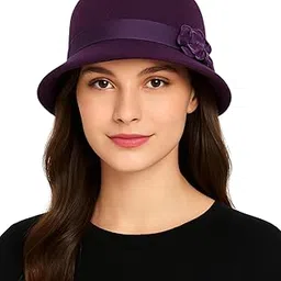 hotmod Elegant Winter Felt Hat with Satin Ribbon & Floral Detail Retro Chic Fashion Accessory-picture-29