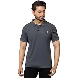 hotmod Men Solid Polo Neck Regular Fit Semi Cotton T-Shirt-picture-28