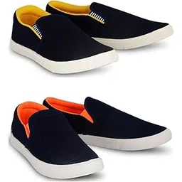 hotstyle Premium Casual Shoes Slip On Sneakers for Men |Combo Pack of 2|486 Yellow Orange-picture-27