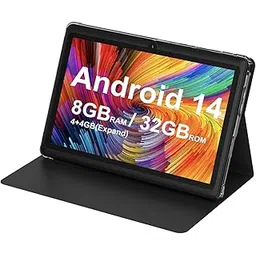 HOTTABLET Tablet 7 Inch Android 14.0 with Protective Case, 8GB (4+4GB Expand) RAM+ 32GB ROM, IPS Screen, Dual Camera, Bluetooth 5.0 WiFi Tab (Black)-picture-20